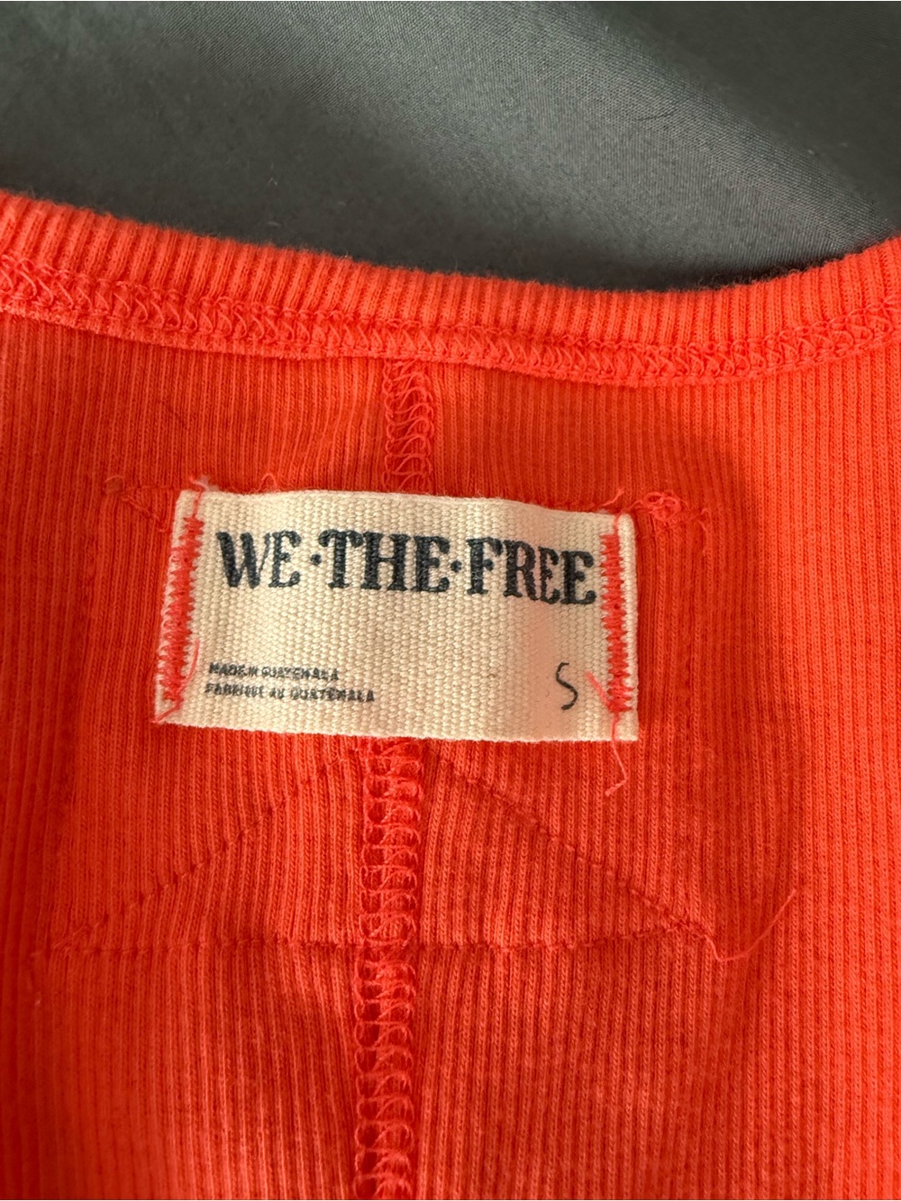 We The Free Women's Bright Orange Ribbed Tank Top